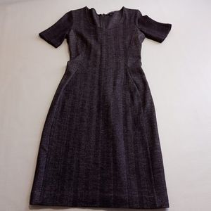 Theory Womens Dress Size 2 Gray Herringbone Secretary Wool Blend Long Sleeve